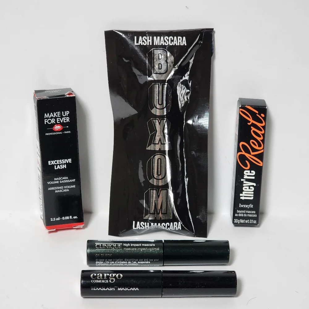 Premium mascara bundle 5 new mascaras from Buxum, Benefit, Cargo, Clinique NWT